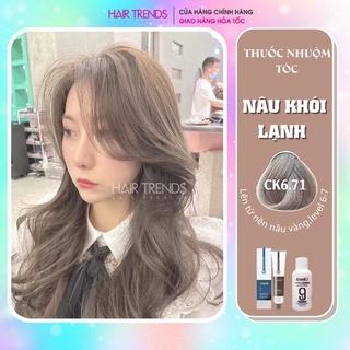 (KHÔNG TẨY) Thuốc nhuộm tóc màu NÂU KHÓI LẠNH tặng kèm trợ dưỡng,màu nhuộm Chiko-hairtrends shop (CCK6.71)