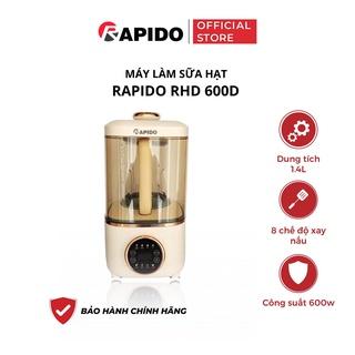 Máy làm sữa hạt 1.4L Rapido RHB-600D 500W xay nấu nhanh, cách âm hiệu quả, 8 chức năng nấu tự động