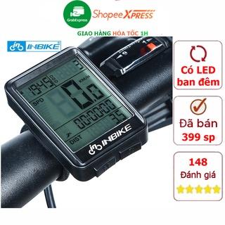 Đồng hồ đo tốc độ và khoảng cách INBIKE chống nước IPX6 có đèn LED xanh ban đêm dùng cho xe đạp