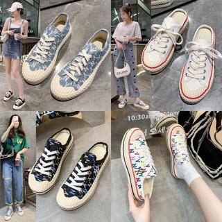 Giày Sục lười nữ thể thao MLB ny đạp gót các màu Đen trắng xanh sneaker nam nữ Hot trend