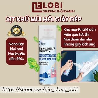 Xịt khử mùi giày dép Nano Bạc xịt giày khử mùi khử vi khuẩn 99% loại bỏ mùi hôi giày dép mũ bảo hiểm chai 260ml