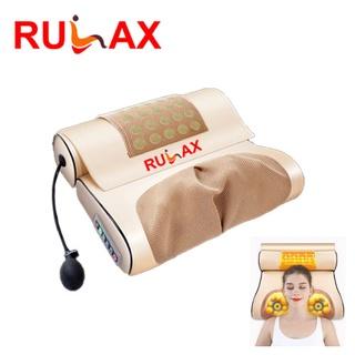 Gối Massage Hồng Ngoại Kép Trị Liệu Kết Hợp Thảo Dược RULAX, Chất liệu Da Pu Cao Cấp RL-04 | BH 12 tháng |