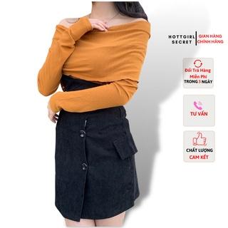 Áo trễ vai form rộng đủ size Hottgirlshop,áo len bẹt vai tay dài phong cách Hàn Quốc