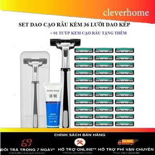 [RẺ VÔ ĐỐI] Bộ Dao Cạo Dâu Cho Nam Kèm 36 Lưỡi Dao Cạo Cùng 1 Lọ Kem Cạo Dâu,  Dụng Cụ Làm Đẹp Cho Nam