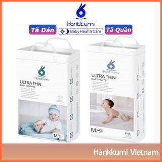 Tã/Bỉm Quần/Dán Hankkumi Tả Siêu Mỏng Mát Thấm Tốt Ban Đêm S/M/L/XL/XXL Mùa Hè Cho Bé