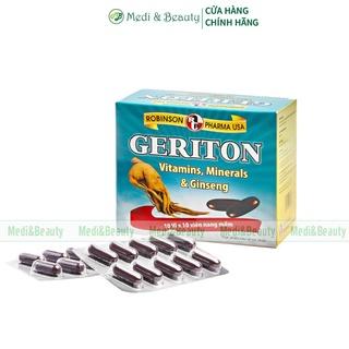 Viên uống cao Hồng Sâm, bổ sung Vitamin và khoáng chất, bồi bổ sức khỏe chống mệt mõi GERITON hộp 100 viên Medibeauty