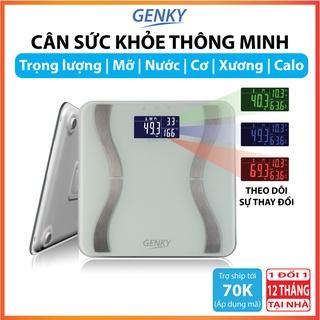 Cân sức khỏe điện tử thông minh Genky - phân tích cơ thể, theo dõi mỡ, cơ, nước, xương, calo