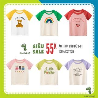 Áo phông cho bé gái DINNOKING Áo thun trẻ em cộc tay mùa hè chất cotton mềm mịn AT10