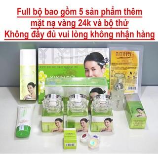 Mỹ phẩm Yiyimei sạch nám, tàn nhang trắng da, Kem nám Yiyimei 5in1 chính hãng, bao gồm bộ thử và mặt nạ vàng 24k