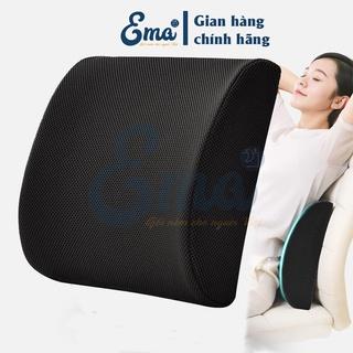 Đệm tựa lưng ghế văn phòng, ô tô cao su non Ema - Vỏ gối 4D tổ ong siêu thoáng