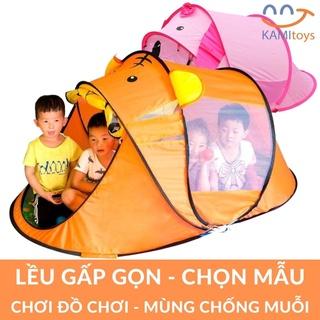 Lều cho bé chơi tự bung gấp gọn hình Gấu Cỡ lớn 180cm kiêm Nhà banh quây bóng Mùng ngủ chống muỗi trẻ em KM50093