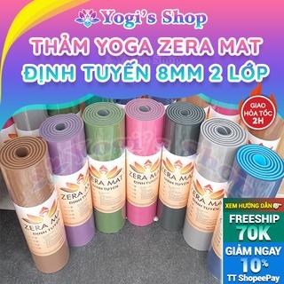 Thảm Tập Yoga Định Tuyến TPE Zera Mat 8mm 2 Lớp Kèm Túi Đựng & Dây Cột | Yoga Mat