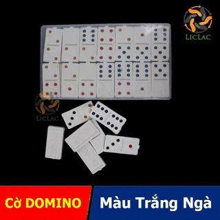 Hộp đồ chơi bộ cờ Domino giá rẻ màu Trắng Ngà có hộp đựng cờ - Bộ Chơi Cờ Giải Trí -