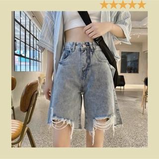 Quần shorts jean nữ rách gối / ulzzang dáng ngố / hàng QUẢNG CHÂU