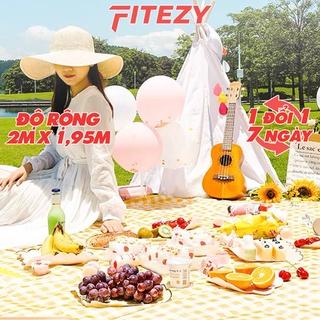 Thảm picnic chống nước, thảm dã ngoại caro gấp gọn cắm trại gia đình FITEZY