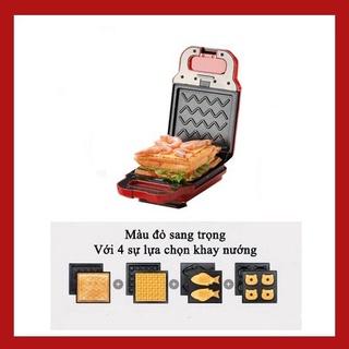 Máy Kẹp Nướng Bánh Mì Mini TORSOM, Ép Sandwich, Rán Trứng, Làm Đồ Ăn Sáng, Nướng Thịt 2 Mặt Đa Năng