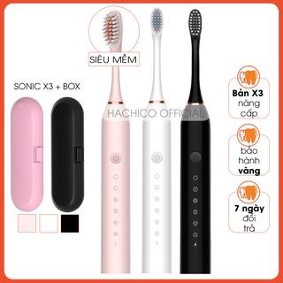 Bàn chải đánh răng điện Hachico Sonic X3 tự động đánh răng và hộp đựng gọn gàng xinh xắn