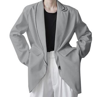 Áo khoác blazer INCERUN màu trơn dáng rộng một hàng nút thời trang Hàn Quốc cho nam