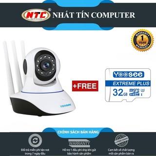 Camera IP Wifi Yoosee 3 Râu HF315W 2.0MP FullHD 1080P có LAN - 10 đèn hồng ngoại đàm thoại 2 chiều (Trắng) Kèm thẻ 32GB