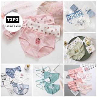 Set 4 quần lót nữ cotton thông hơi họa tiết dễ thương ( 20 mẫu mới)