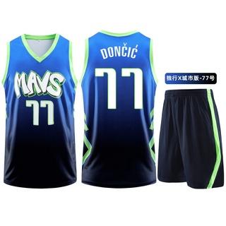 Bộ Quần Áo Bóng Rổ Số 77 Luka Doncic NBA Dallas Mavericks