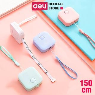 [MãLIFEMC17BP1 giảm50K đơn 150K] Thước dây da cuộn Deli - 1.5m - Hồng/ Xanh Lá/ Trắng/ Xanh Dương - 1 chiếc - 79650