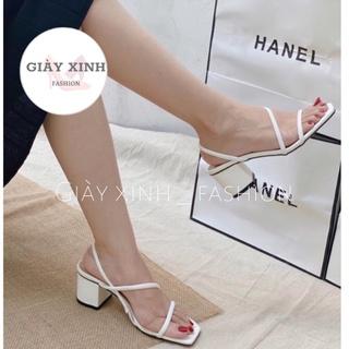 Giày Sandal cao gót 5 phân,Dép nữ gót vuông quai dây mảnh xinh xắn dễ phối đồ Mã S13