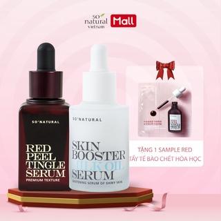 Bộ serum ngăn ngừa mụn dưỡng da Red Peel Tingle Premium 20ml Skin Booster Milk Oil Serum 30ml So Natural