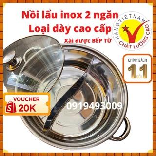 Nồi lẩu 2 ngăn 32cm, và 30cm nấu được bếp từ nhé có nắp kính (ảnh thật)