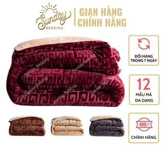 Chăn lông cừu chữ vạn đại hàn 3 lớp cao cấp 3,2kg hàng loại 1(được chọn mẫu)