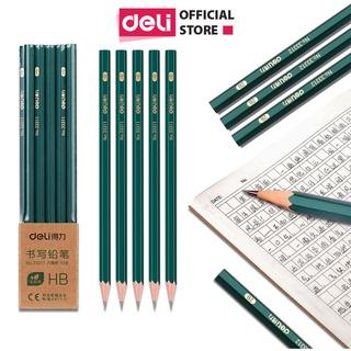 Vỉ 10 bút chì lục giác Deli - loại 2B/HB vẽ mỹ thuật, làm bài kiểm tra nhạy với máy chấm thi an toàn với người sử dụng