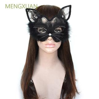 Mặt nạ hóa trang halloween thiết kế hình mèo phối ren gợi cảm dành cho nữ