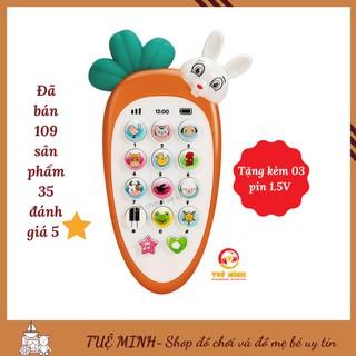 Đồ Chơi Hình Điện Thoại Cà Rốt Có Đèn Có Nhạc Dễ Thương Giúp Bé Phát Triển Trí Thông Minh Tặng Kèm Dây Đeo