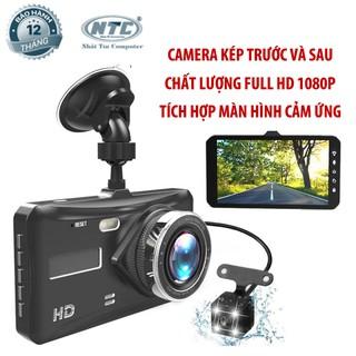 Camera hành trình kép trước sau Dual Lens dành cho ô tô hỗ trợ full HD - tích hợp màn hình LCD cỡ lớn (đen)