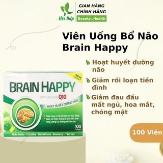 Viên uống bổ não Brain Happy 100 viên - Hoạt huyết dưỡng não tuần hoàn máu não - Mộc Diệp