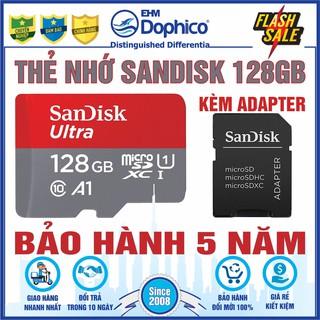 Thẻ nhớ SanDisk 128GB – SanDisk Ultra MicroSD – CHÍNH HÃNG – Bảo hành 5 năm – Kèm Adapter