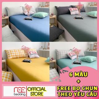 Bộ ga giường và vỏ gối Cotton TC REE Bedding CTC43 đủ size trải nệm 1m2, 1m4, 1m6, 1m8, 2m đẹp