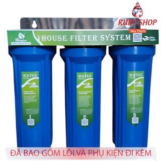 Bộ lọc nước sinh hoạt, bộ lọc thô 3 cấp 30C3 ren phi 21 ( sản phẩm đã kèm 3 lõi và phụ kiện)