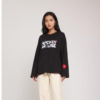 Áo Thun BOO Dài Tay Nam Nữ Unisex Oversize Dáng Rộng 100% Cotton In Logo Mickey Hoạ Tiết