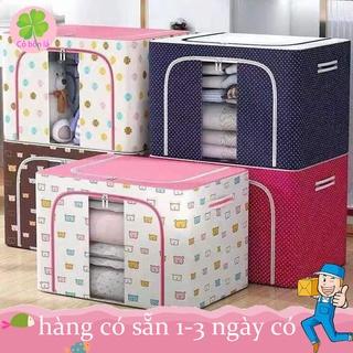 Túi Đựng Quần Áo 72L, Chăn Màn, Mền Gối 4 Khung Thép Chắc Chắn - Hộp Vải Đựng Đồ Đa Năng Chống Thấm Nước, Chống Ẩm Mốc