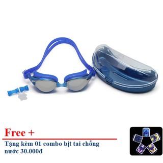 [Combo 2 cực sốc]  Kính bơi tráng gương chống tia UV kèm bịt tai bịt mũi Shenyu KB 1029