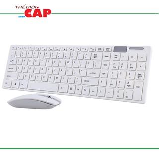 Bộ bàn phím chuột không giây YDL-G-06 Mini Ultra-Thin USB 2.4G Wireless Keyboard +1600DPI (Trắng)