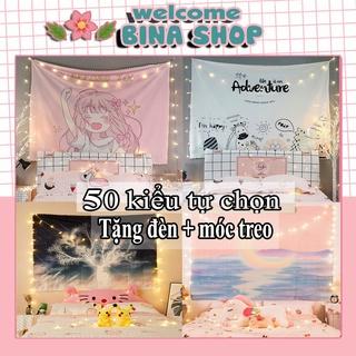 [Mã LIFE121210K giảm 10% đơn 50K] [TẶNG ĐÈN] Vải treo tường Decor, trang trí phòng ngủ -BinaShop (150x130cm, 75x100cm)