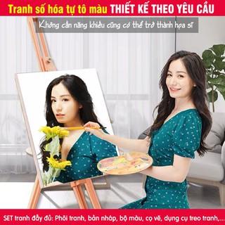 Tranh số hoá theo yêu cầu tự tô màu theo số đặt in từ ảnh cá nhân GAM 24 màu 36 màu 42 màu và 48 màu