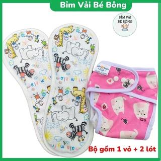 [1 QUẦN+2 LÓT] Bộ Bỉm Vải, Tã Vải Babu Nature Siêu Chống Tràn Cho Bé, Size M,L