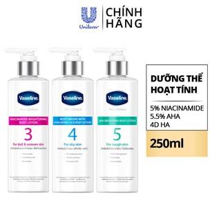 Dưỡng thể hoạt tính Vaseline dưỡng da sáng ẩm căng mịn với hoạt chất tối ưu 250ml