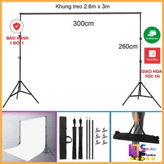 Bộ khung treo phông nền chữ U kích thước 2,6*3m dùng chụp ảnh, trang trí sinh nhật, noel, sự kiện, trang trí studio