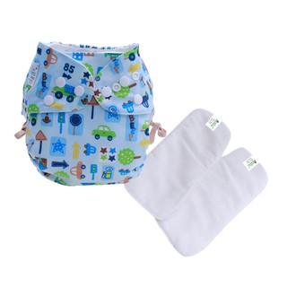 Bộ tã vải kèm 2 miếng lót BabyCute ban ngày cho bé size S (3-9 kg) Car