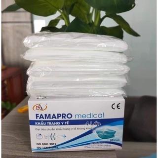 [Mã COSDAY189 -10% đơn 150K] Chính Hãng-Khẩu trang y tê 4 lớp kháng khuẩn cao cấp màu trắng Nam Anh famapro hộp 50 cái