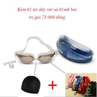 [Combo 3] Kính bơi Shenyu tráng bạc chống tia UV kèm mũ bơi và túi T90  KB 1027